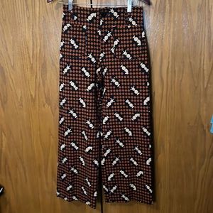 Maeve by Anthropologie Colette Chess Print High Waist Ponte Pants
